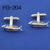 High Cufflinks For Men - Fishbone Design