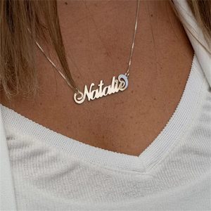 Cursive Name Necklace for Women, Personalized Pendant