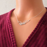 Cursive Name Necklaces With Crown Heart Letter Choker Necklace