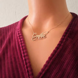 Cursive Name Necklaces With Crown Heart Letter Choker Necklace