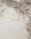 Cursive Name Necklace With Heart Charm Pendant Choker Stainless Steel