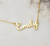 Cursive Name Necklace With Heart Charm Pendant Choker Stainless Steel