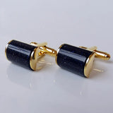 Curved Starry Sky Sandstone Cufflinks Crystal French Shirt Buttons