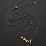 Arabic Name Necklace Personalized Font Pendant Necklaces Stainless Steel Chain