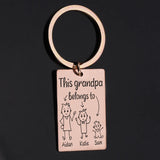 Personalized Family Member Keychain: Grandpa BelongsTo.To Birthday Surprise