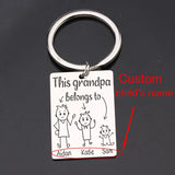 Personalized Family Member Keychain: Grandpa BelongsTo.To Birthday Surprise