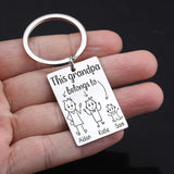 Personalized Family Member Keychain: Grandpa BelongsTo.To Birthday Surprise