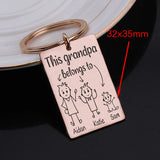Personalized Family Member Keychain: Grandpa BelongsTo.To Birthday Surprise