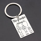 Personalized Family Member Keychain: Grandpa BelongsTo.To Birthday Surprise