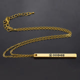 Personalized Engraving Music Scan Code Rinhoo Strip Necklace