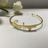 Personalized Stainless Steel Name Bangle Cuff Open Bangles