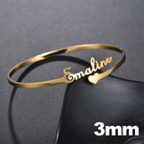 Personalized Name Bracelets for Women Men Stainless Steel Wedding Jewelry Gift
