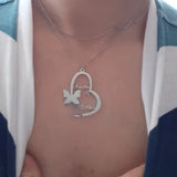 Gothic Butterfly Necklace Stainless Steel Choker Heart Gift