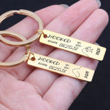 Engraved Hooked Fish Lover Keychain for Couples, Car Key Tag