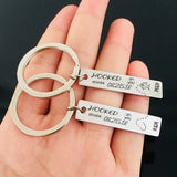 Engraved Hooked Fish Lover Keychain for Couples, Car Key Tag