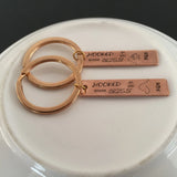 Engraved Hooked Fish Lover Keychain for Couples, Car Key Tag
