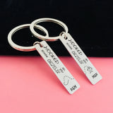 Engraved Hooked Fish Lover Keychain for Couples, Car Key Tag
