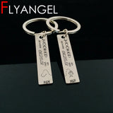 Engraved Hooked Fish Lover Keychain for Couples, Car Key Tag