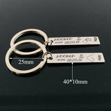 Engraved Hooked Fish Lover Keychain for Couples, Car Key Tag