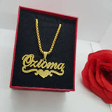 Name Necklace Stainless Steel Pendant Necklace Cursive Font