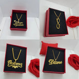 Name Necklace Stainless Steel Pendant Necklace Cursive Font