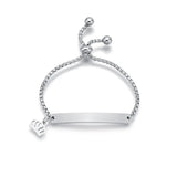 Stainless Steel Engrave Bracelet Adjustable Bangles Couple Bracelets