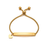 Stainless Steel Engrave Bracelet Adjustable Bangles Couple Bracelets