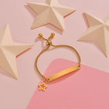 Stainless Steel Engrave Bracelet Adjustable Bangles Couple Bracelets
