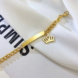 Cuban Chain Name Pendant Necklace Bracelet Set Heart Bangle