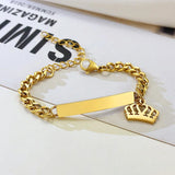 Cuban Chain Name Pendant Necklace Bracelet Set Heart Bangle