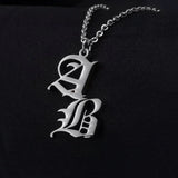Stainless Steel Cuba Chain Personalised 2 Letter Pendant Necklace
