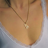 Stainless Steel Cuba Chain Personalised 2 Letter Pendant Necklace