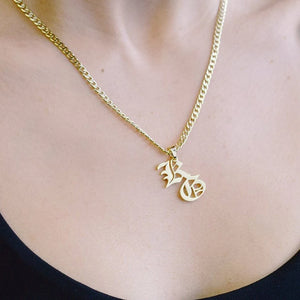 Stainless Steel Cuba Chain Personalised 2 Letter Pendant Necklace