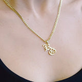 Stainless Steel Cuba Chain Personalised 2 Letter Pendant Necklace