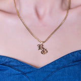 Stainless Steel Cuba Chain Personalised 2 Letter Pendant Necklace