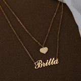 Personalized Heart Crystal Pendant Necklace for Women