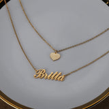 Personalized Heart Crystal Pendant Necklace for Women