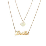 Personalized Heart Crystal Pendant Necklace for Women