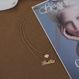 Personalized Heart Crystal Pendant Necklace for Women