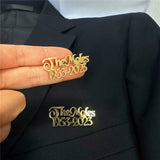 Personalized Name Brooch Pin Stainless Steel Chain Nameplate Badges