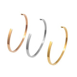Stainless Steel Open Bangle Women Letter Bracelet