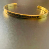 Stainless Steel Bangle Cuff Bracelet Women Letter