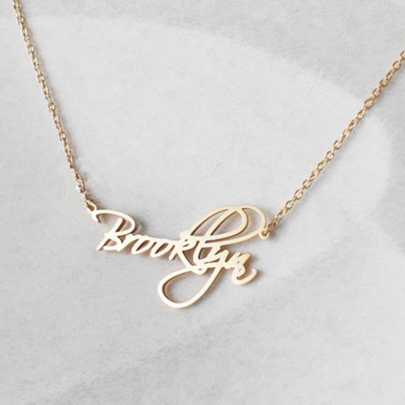 Custom Cursive Name Necklace Stainless Steel Jewelry