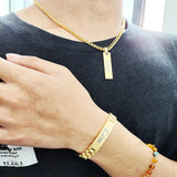 Personalized Metal Bracelet with Watch Chain Stainless Steel Plate