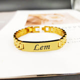 Personalized Metal Bracelet with Watch Chain Stainless Steel Plate
