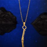Key Name Necklace Women Stainless Steel Personalized Letter Nameplate Pendant