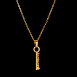 Key Name Necklace Women Stainless Steel Personalized Letter Nameplate Pendant