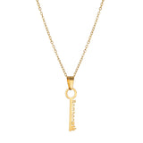 Key Name Necklace Women Stainless Steel Personalized Letter Nameplate Pendant