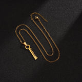 Key Name Necklace Women Stainless Steel Personalized Letter Nameplate Pendant