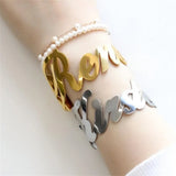 Large Size Name Open Bangle Stainless Steel Women's Jewelry